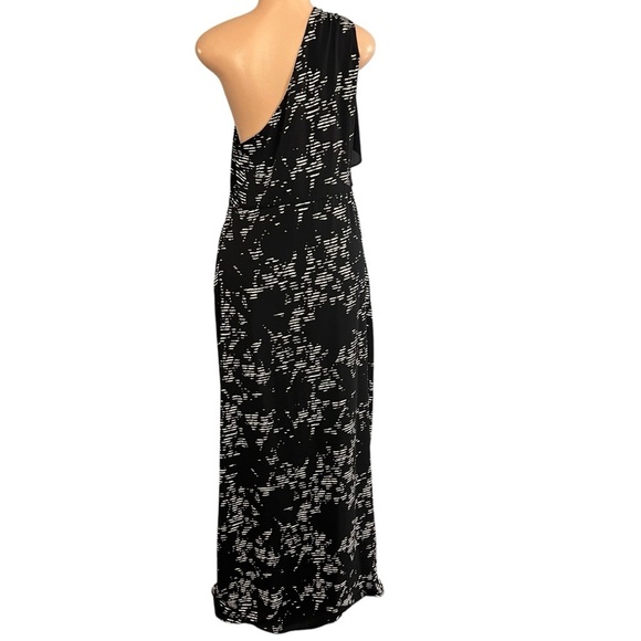 H By Halston Black & White One Shoulder Maxi Dress - Picture 7 of 8